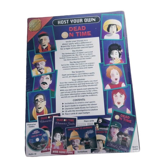 Dead on Time Murder Mystery Party Game Host Your Own Pack CD Invitations - Picture 10 of 13